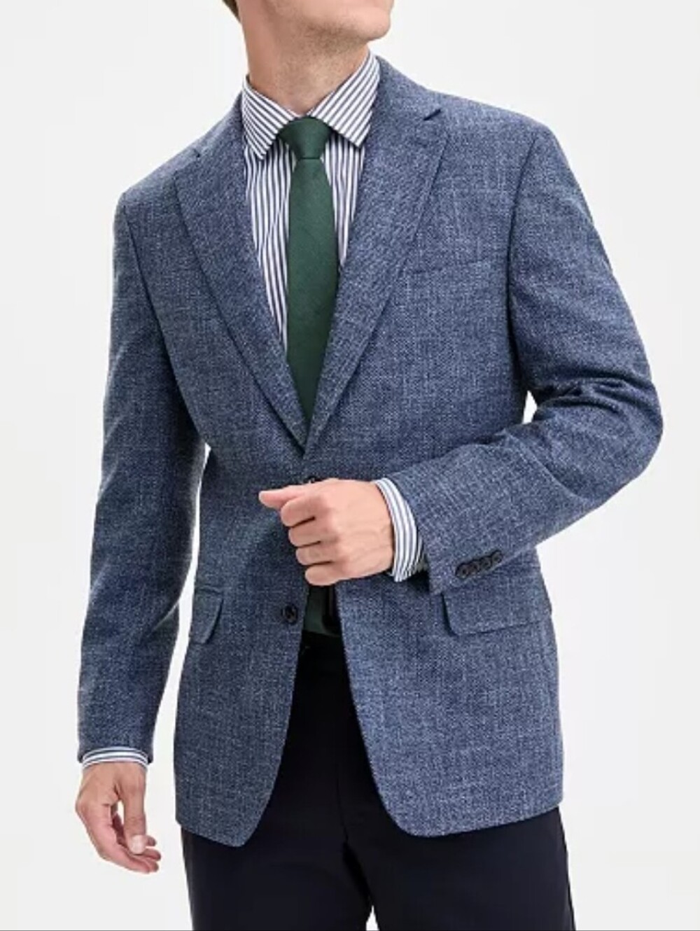 Cremieux Blue/Gray Sport Coat, Size 38R
